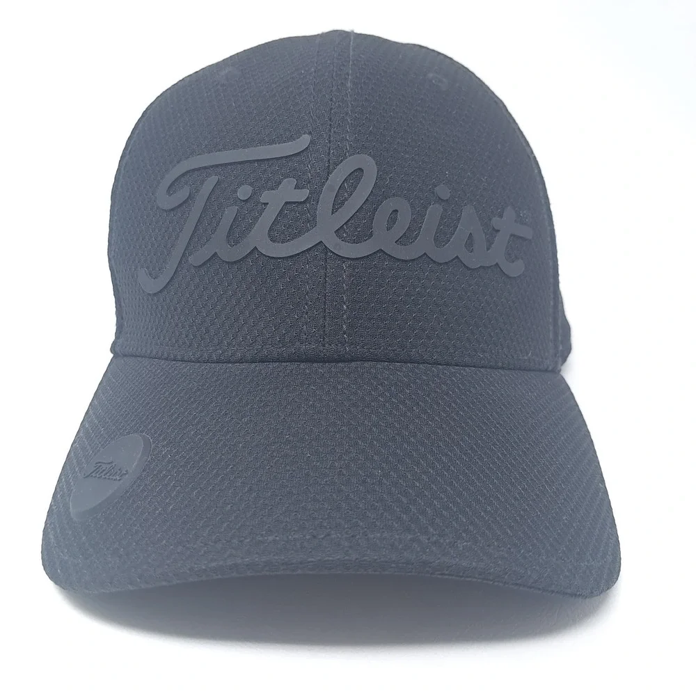 Titleist Brand Hat Cap Adjustable Strap Mens Black Golf Ranch Embroidered OSFM